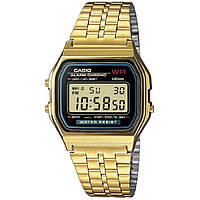 Годинник Casio золотого кольору оригінал A159WGEA-1D, наручний чоловічий електронний годинник Casio квадратний з підсвічуванням