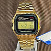Годинник Casio золотого кольору оригінал A159WGEA-1D, наручний чоловічий електронний годинник Casio квадратний з підсвічуванням, фото 10