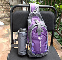 Рюкзак однолямковий З чохлом для пляшки Фіолетовий