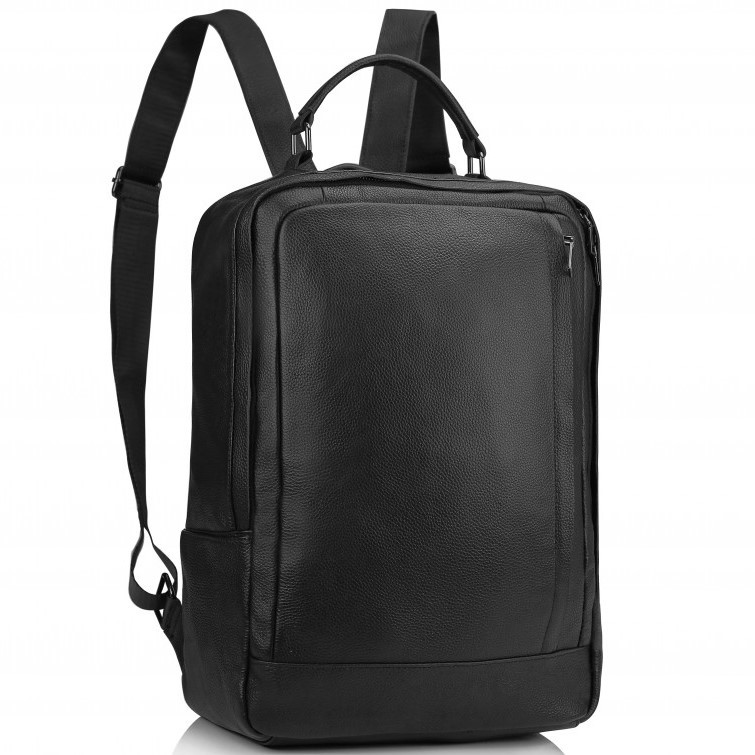 Чоловічий шкіряний чорний рюкзак для ноутбука Tiding Bag A25F-8834A, фото 1