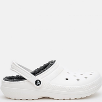 Мужские шлепанцы Кроксы Crocs Classic Lined White Белые M4/W6 (36-37)