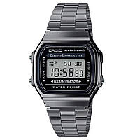 Наручные часы с подсветкой электронные Casio A168WGG-1A оригинал ручные часы Касио мужские графитовые