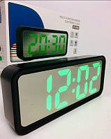 Настольный часы электронные Часы с будильником с зеленой подсветкой зеркальные Green LED