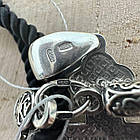 Срібний хрестик з шовковим шнурком зі срібними вставками срібло чорнене 925 проби комплект, фото 10