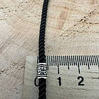 Срібний хрестик з шовковим шнурком зі срібними вставками срібло чорнене 925 проби комплект, фото 7