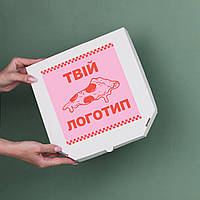 Коробка для пиццы с рисунком фирменным 250*250*30 Брендированные коробки для пиццы