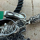 Срібний хрестик та шовковий шнурок зі срібними вставками Спаси и Сохрани 925 проба, фото 8