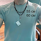 Срібний хрестик та шовковий шнурок зі срібними вставками Спаси и Сохрани 925 проба, фото 9