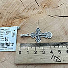 Срібний хрестик та шовковий шнурок зі срібними вставками Спаси и Сохрани 925 проба, фото 5