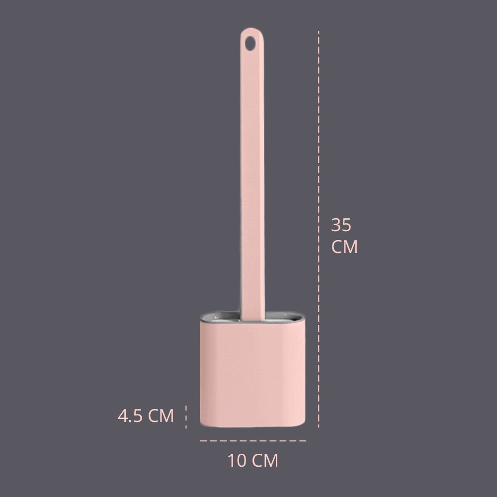 Силиконовый ёршик для унитаза, туалетная щётка для труднодоступных зон, с креплением на стену (розовый) - фото 9 - id-p1879394295