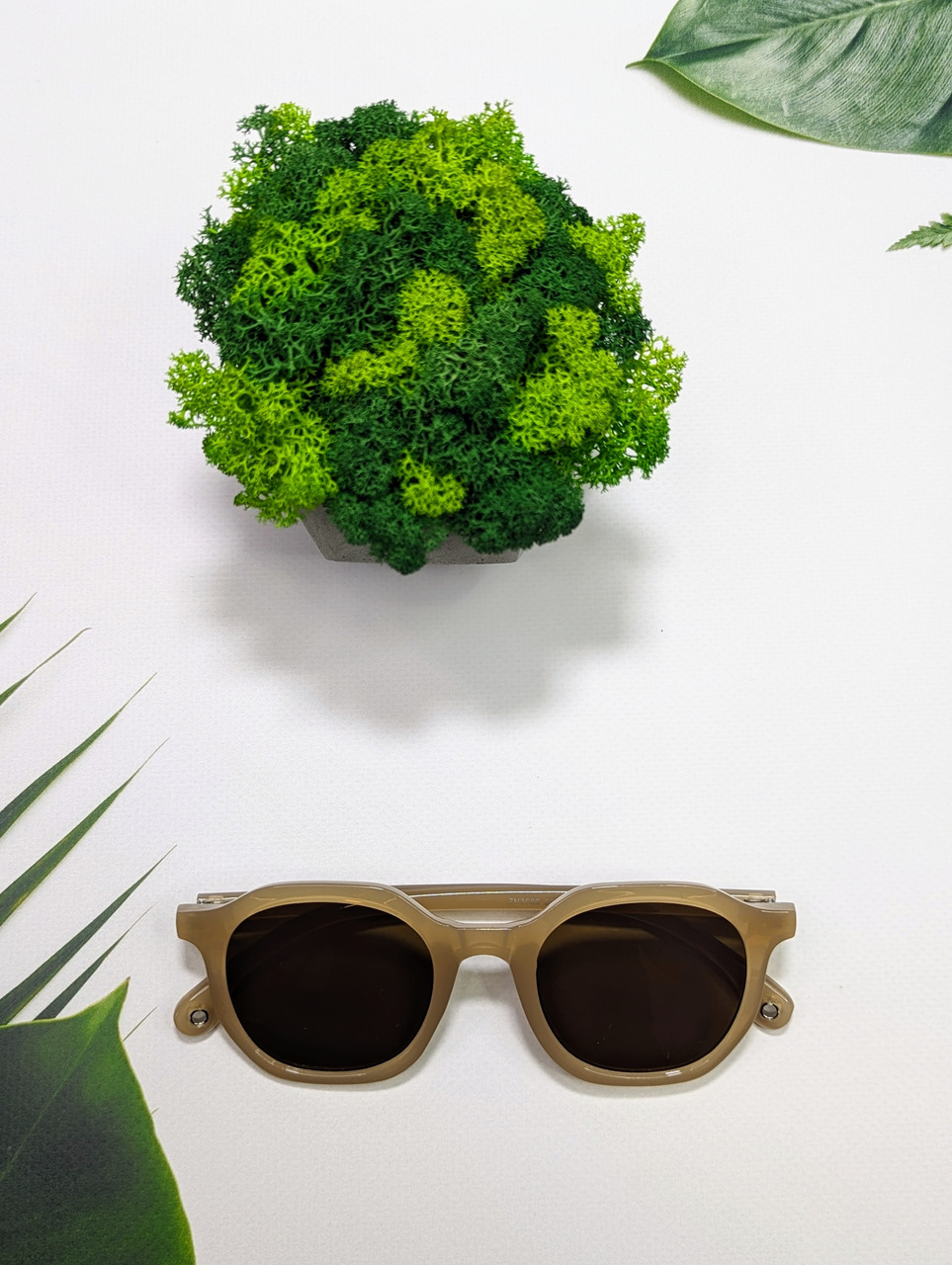 Сонцезахисні окуляри коричневі, чоловічі/жіночі, у пластиковій оправі (без бренда)