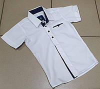 Сорочка для хлопчика VARETTI біла з коротким рукавом, Білий, 4