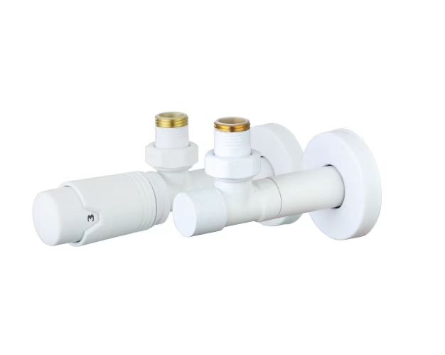 Комплект дізайн кранов ARTTIDESIGN с термоголовкой 1/2” x 1/2” білий матовий, фото 1