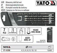 Набор сверло YATO кирпич свердло по цегли Ø=4-12мм 7 штук YT-4390