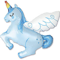 Гелієва фігура "Єдиноріг із крилами блакитний" Flexmetal