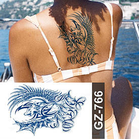 Juice Флеш тату. 18*11 см. Тимчасова, перекладна. Вовки, Крила, жестами, демонами, написами, Трайбл, GZ-766 (S)