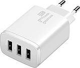 Мережевий зарядний пристрій Baseus Compact Charger 3U 17 W EU white (CCXJ020102), фото 3
