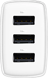 Мережевий зарядний пристрій Baseus Compact Charger 3U 17 W EU white (CCXJ020102), фото 4
