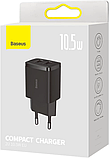 Мережевий зарядний пристрій Baseus Compact Charger 2U 10.5 W EU black (CCXJ010201), фото 10