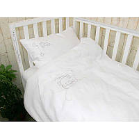 Постельное белье в детскую кроватку сатин с вышивкой ТМ Руно Ведмедик_2