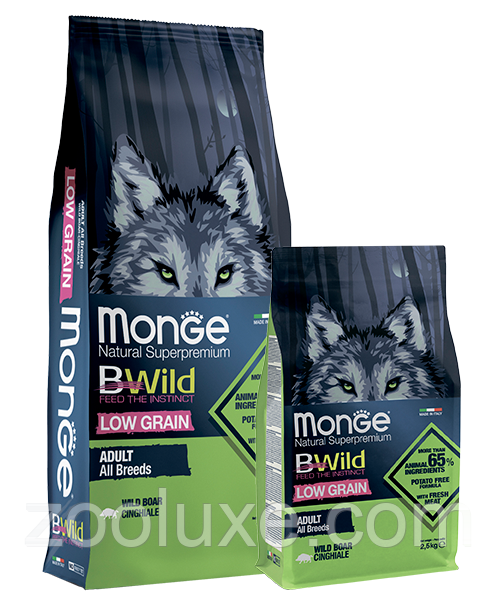Monge BWild Low Grain Adult All Breeds Wild Boar 2,5 кг корм для собак Монж із диким кабаном