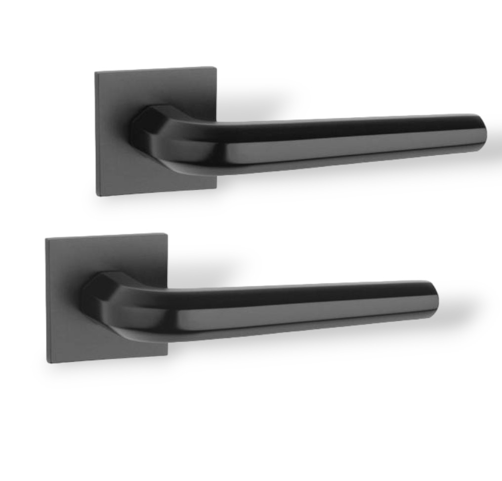 Ручки дверні TUPAI 4160Q 5S-153 чорний матовий (для міжкімнатних/вхідних дверей ), фото 1