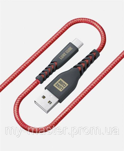 Кабель Luxe Cube USB to USB micro Kevlar 1,2 м 
 червоний