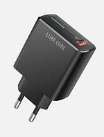 Зарядний пристрій Luxe Cube 18W Quick QC3.0 чорний,(вихідний роз'єм USB).