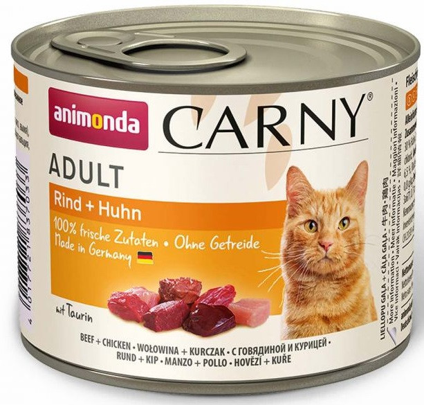 Вологий корм для котів з яловичиною та куркою Animonda Carny Adult Beef + Chicken 200 г