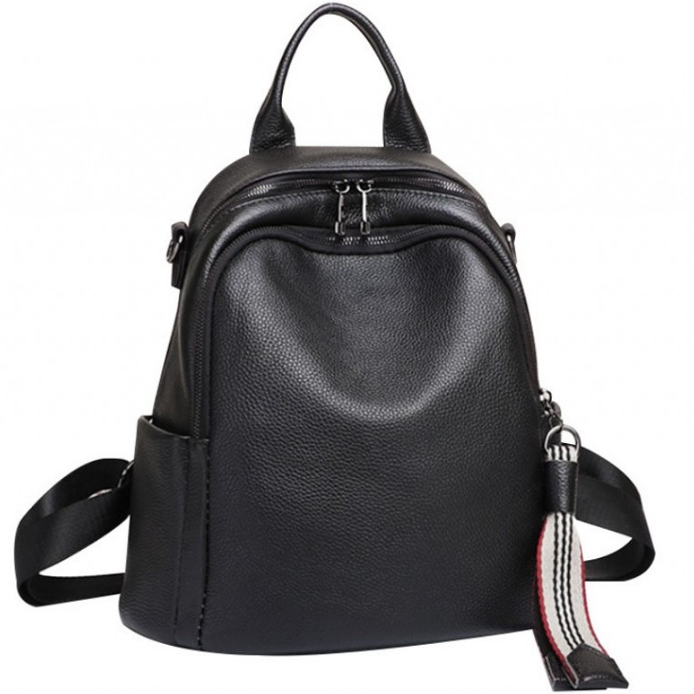 Чорний шкіряний рюкзак міського формату Olivia Leather NWBP27-8085A-BP