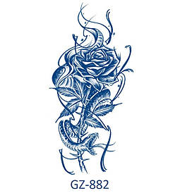 Juice Флеш тату. 18*11 см. Тимчасова, перекладна. Змії, Квіти, Троянди, GZ-882 (S)