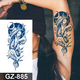 Juice Флеш тату. 18*11 см. Тимчасова, перекладна. Змії, Дерево, GZ-885 (S)