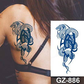 Juice Флеш тату. 18*11 см. Тимчасова, перекладна. Змії, Трайбл, GZ-886 (S)