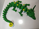45 см. Рухома іграшка трав'яний дракон. (Різні кольори). 3D-друк безпечним органічним пластиком. Ручне офарбовування, фото 3