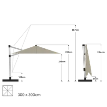 Сонцезахисний садовий зонт Sunflex (Швейцарія) 300х300, для тераси, ресторану, готелю. Темно-сірий, фото 4