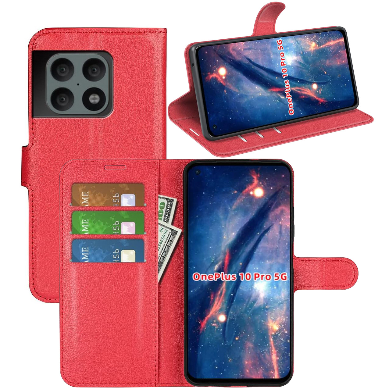 Чохол-книжка Litchie Wallet для OnePlus 10 Pro Red, фото 1