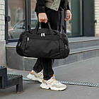 Чоловіча міська дорожня сумка TALES Black спортивна для фітнесу та подорожей чорна тканинна, фото 3