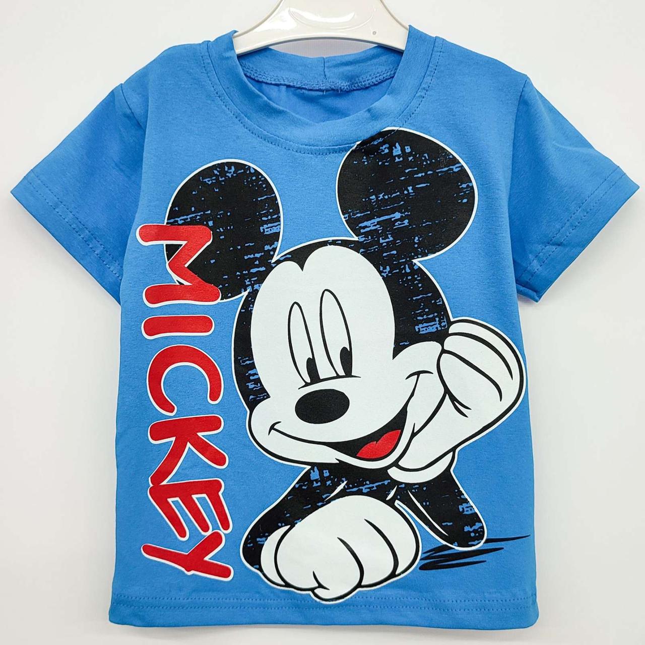 Футболка детская однотонная с принтом Микки - фото 1 - id-p346816345
