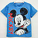 Футболка детская однотонная с принтом Микки - фото 1 - id-p346816345