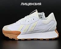 Мужские кроссовки Adidas Futro Mix текстиль/замша топ качество р 41, 42 белые с бежевым