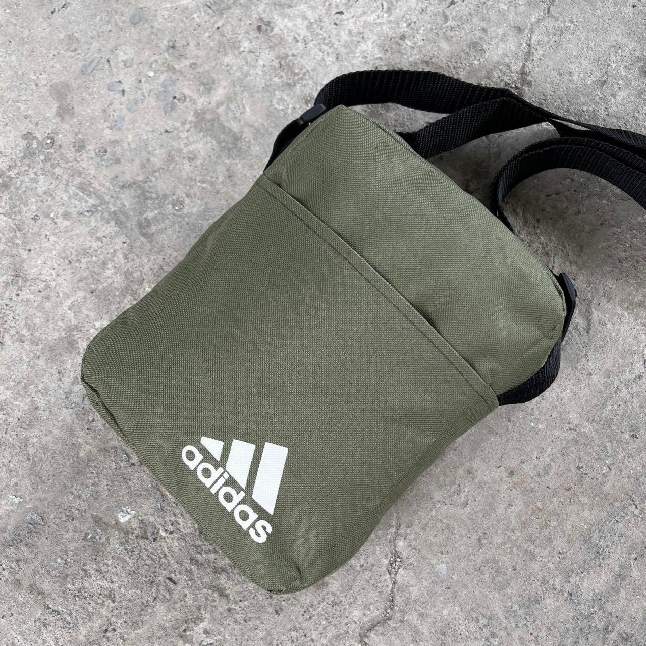 Барсетка чоловіча Adidas хакі сумка через плече спортивна адідас месенджер тканинний