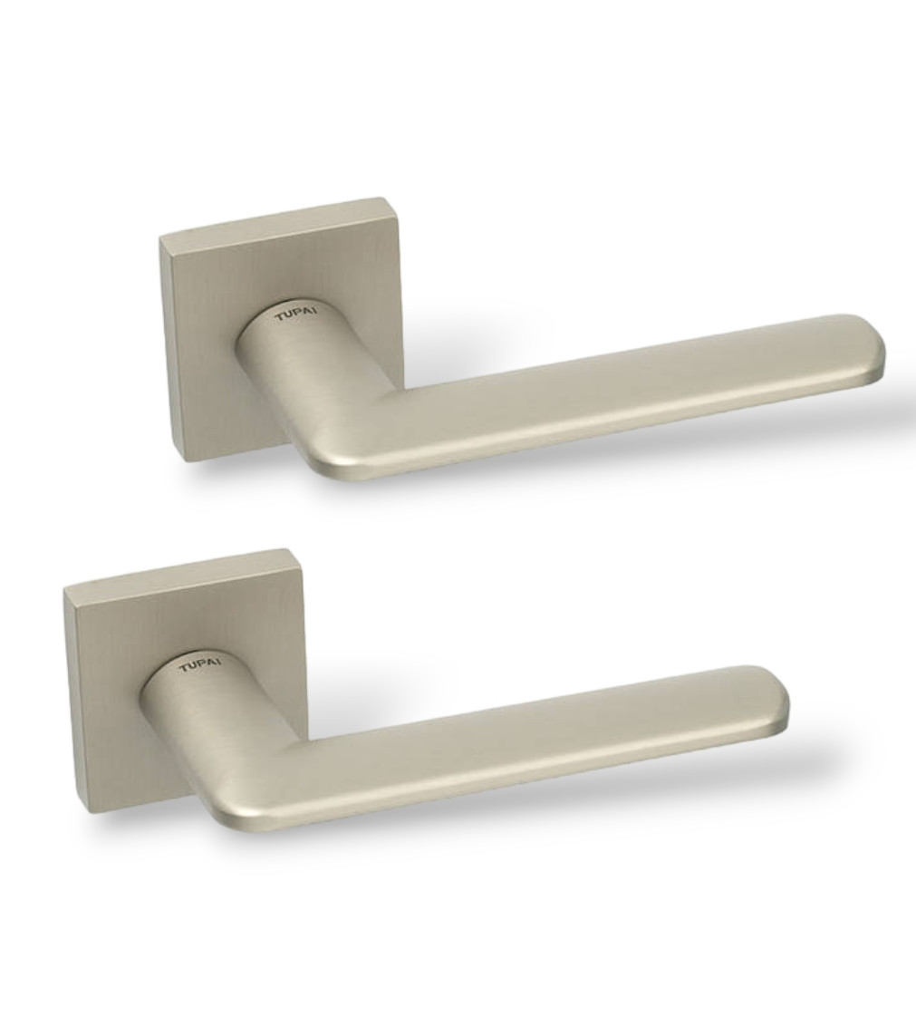 Ручки дверні TUPAI ELIPTICA 3098Q-142 нікель матовий (для міжкімнатних/вхідних дверей ), фото 1