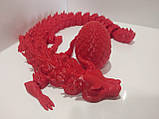 48 см. Рухома іграшка вогняний дракон. (Різні кольори). 3D-друк безпечним органічним пластиком, фото 3