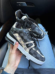 Кросівки жіночі сірі Louis Vuitton LV Trainer Monogram Grey Beige (12641)