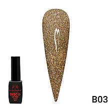 Гель лак Disco Gel Polish, Global Fashion, світловідбивний, 8 мл B03