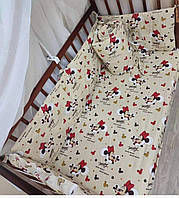 Акция!!! Набір постільний у ліжечко 9 елементів із балдахіном для новонароджених