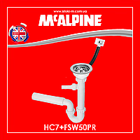 Сифон трубний для кухонної мийки з підключенням до пральної машини і переливом HC7+FSW50PR McALPINE