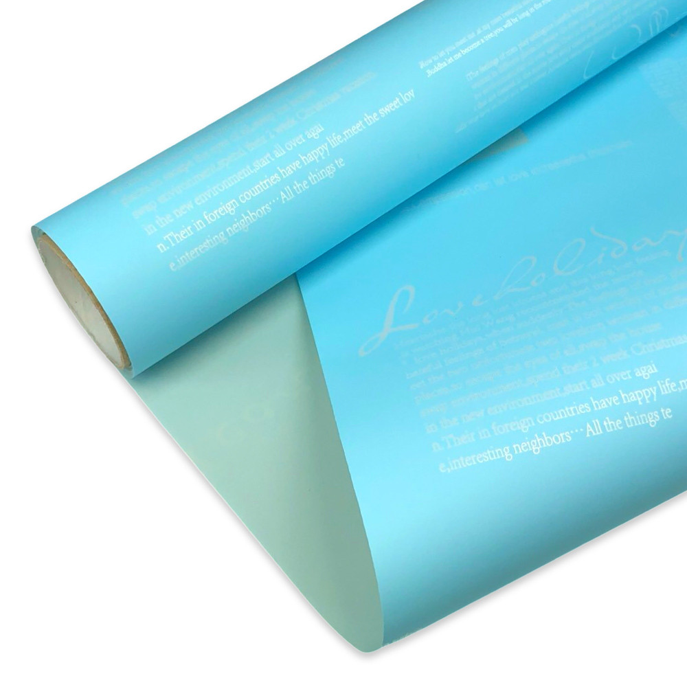 Тонована плівка - калька «Лист на блакитному + суцільний сірий» 58см×7м #1053, фото 1