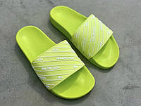 Шлепанцы женские Balenciaga Slides Small Logo Neon Green