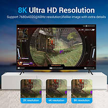 Кабель DisplayPort-DisplayPort v1.4 Vention PVC Shell 8K 60Hz 4K 144Hz 2K 165Hz 32.4Gbps 2m Black (HCDBH), фото 4